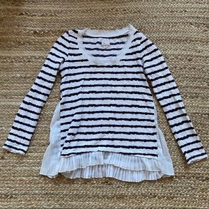 ANTHROPOLOGIE 9hi5 STCL black & white striped top